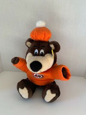A&W The Great Root Bear by Gund Plush 2000 16" Tall Orange Shirt Tags No Pants